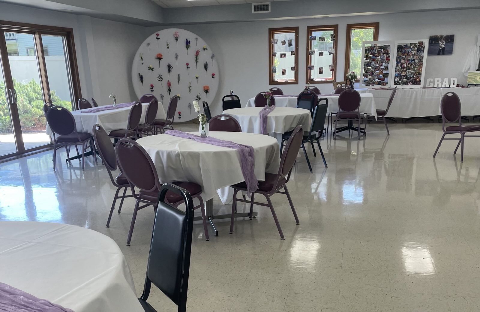 The Clubhouse hall arranged for a celebration